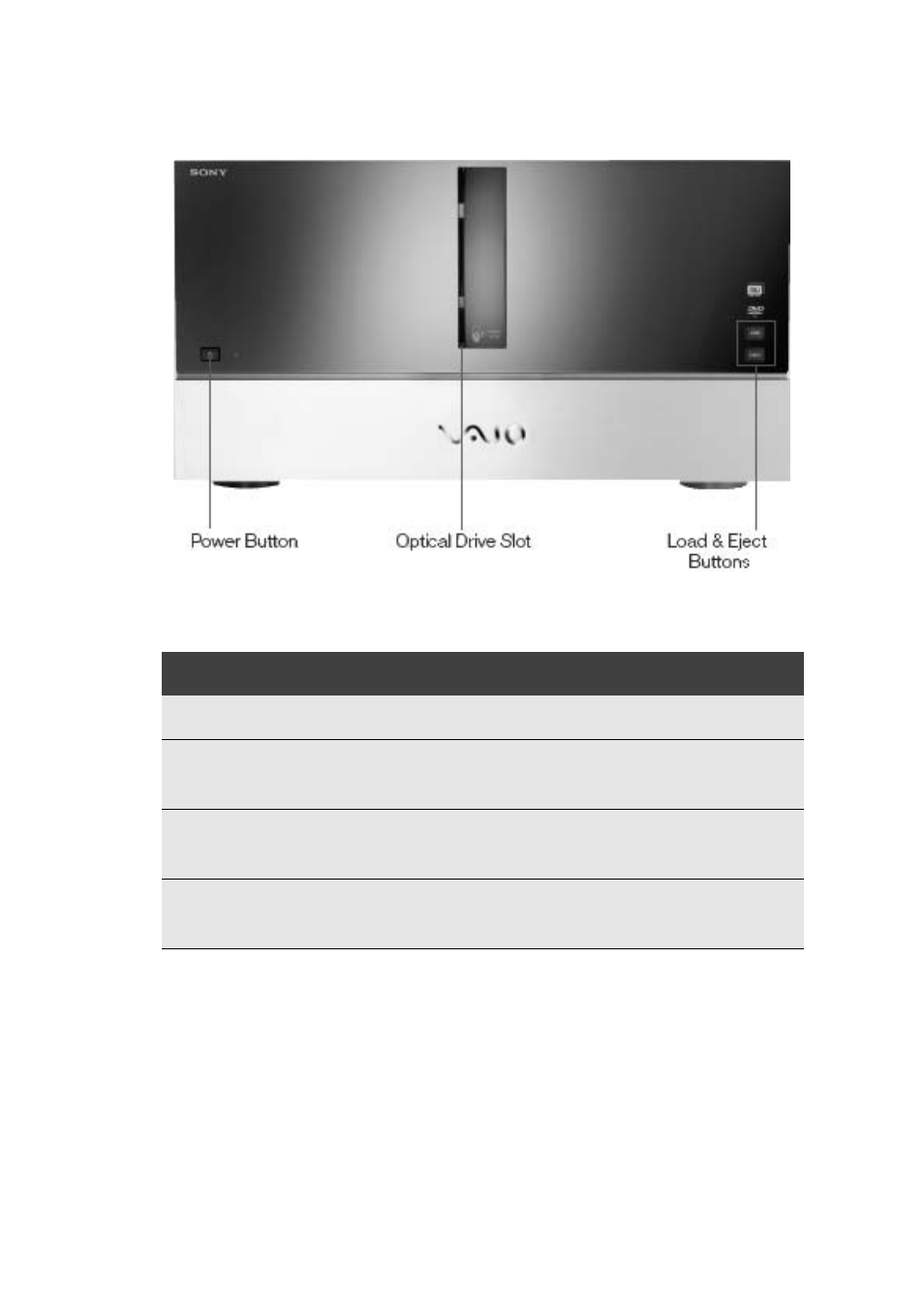 Front panel | Sony VGP-XL1B User Manual | Page 11 / 52