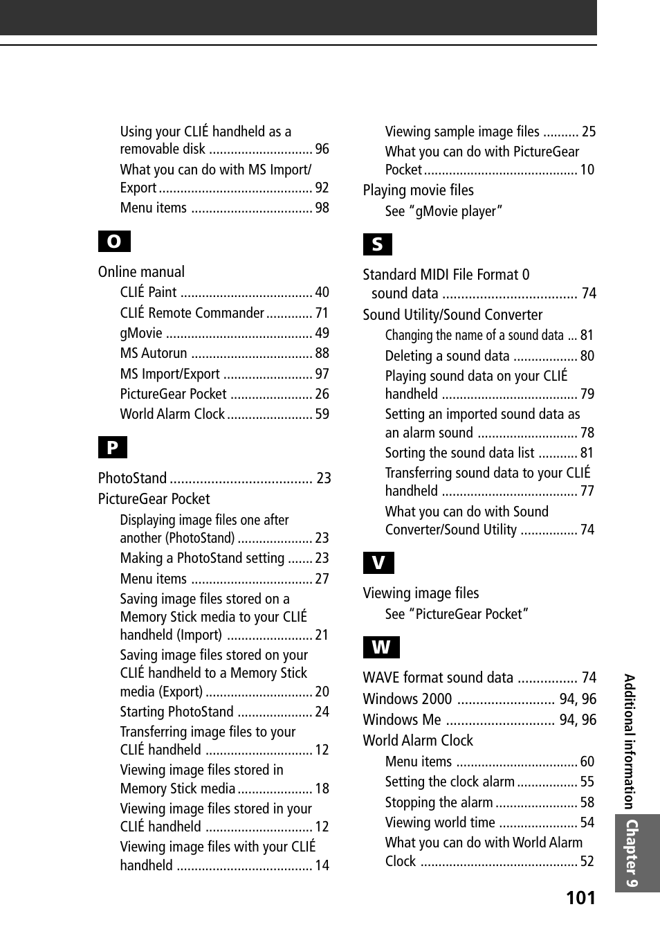 Sony PEG-T615C User Manual | Page 101 / 104