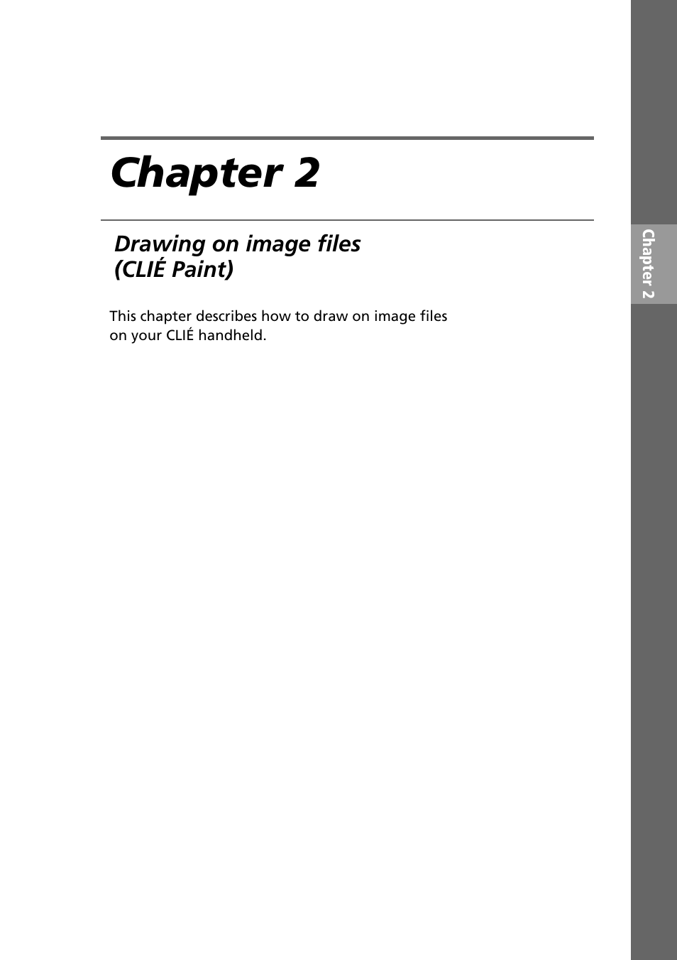 Chapter 2 : drawing on image files (clié paint), Chapter 2 | Sony PEG-T615C User Manual | Page 31 / 104