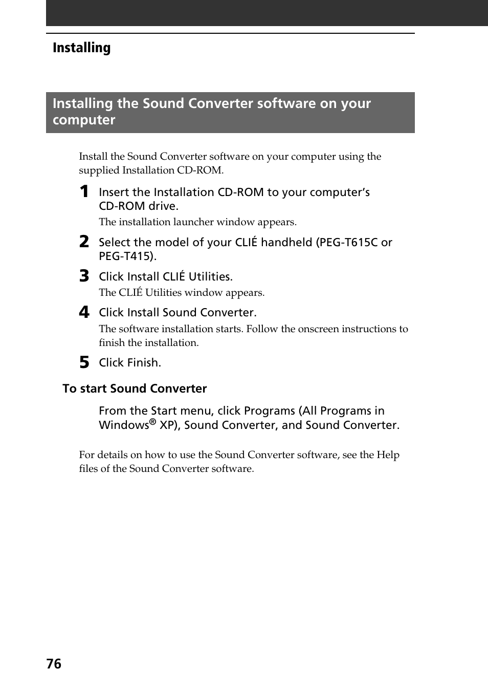 Sony PEG-T615C User Manual | Page 76 / 104