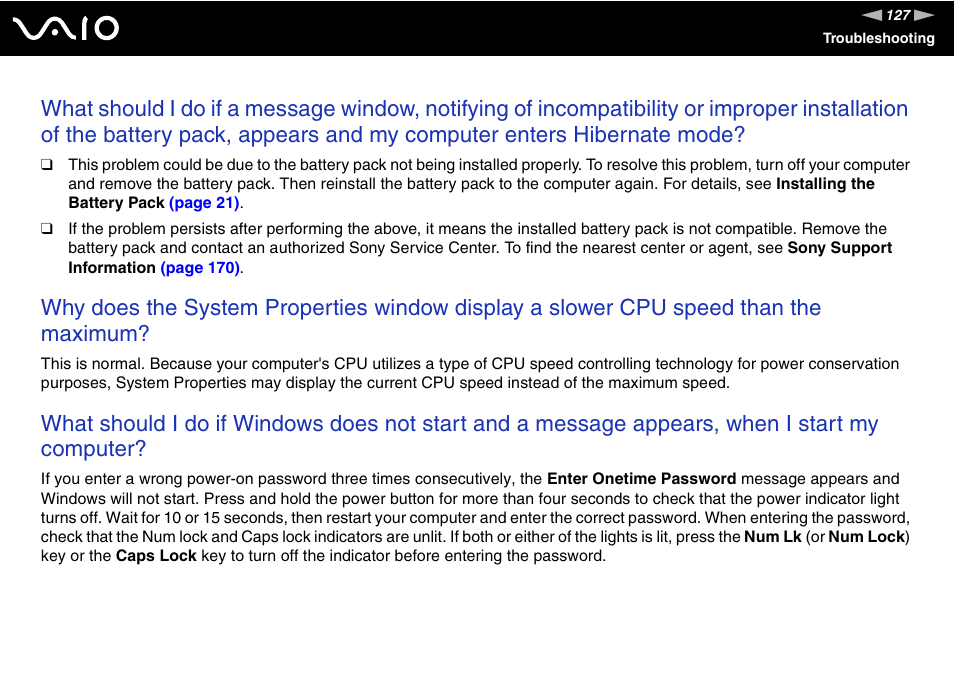 Sony VAIO VGN-FW200 User Manual | Page 127 / 186