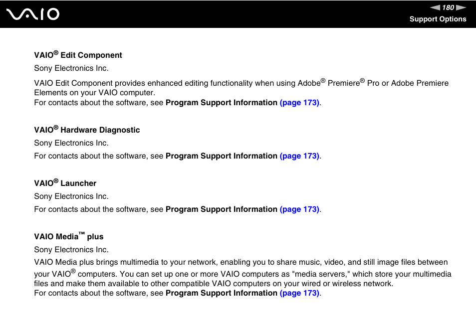 Sony VAIO VGN-FW200 User Manual | Page 180 / 186