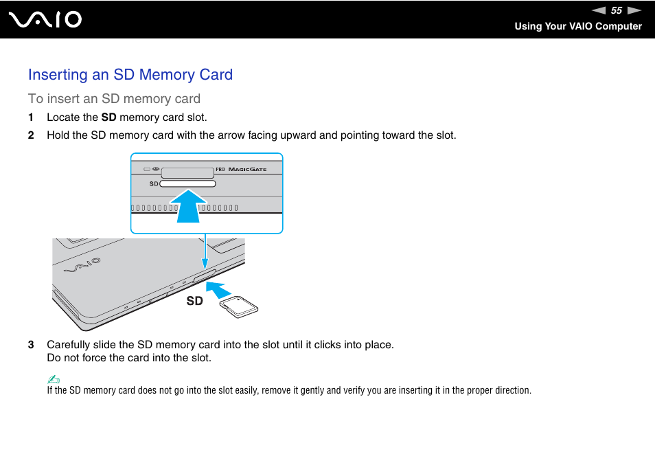 Sony VAIO VGN-FW200 User Manual | Page 55 / 186