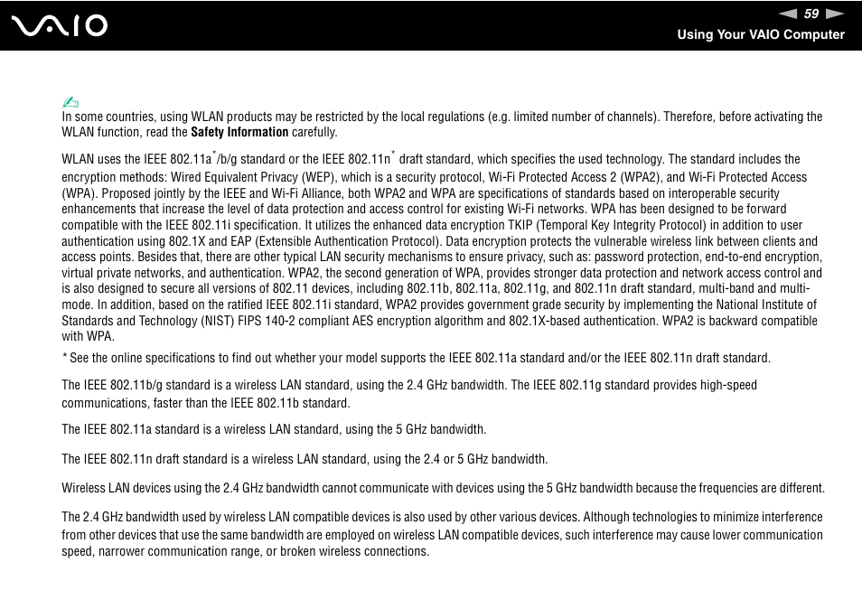 Sony VAIO VGN-FW200 User Manual | Page 59 / 186