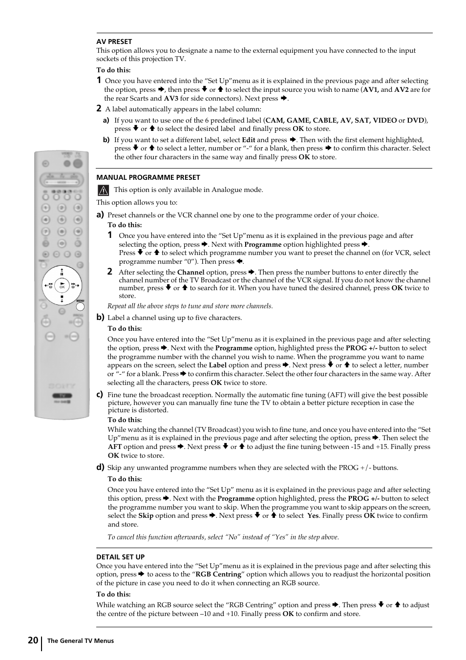 Sony KP-44DX2 User Manual | Page 20 / 40