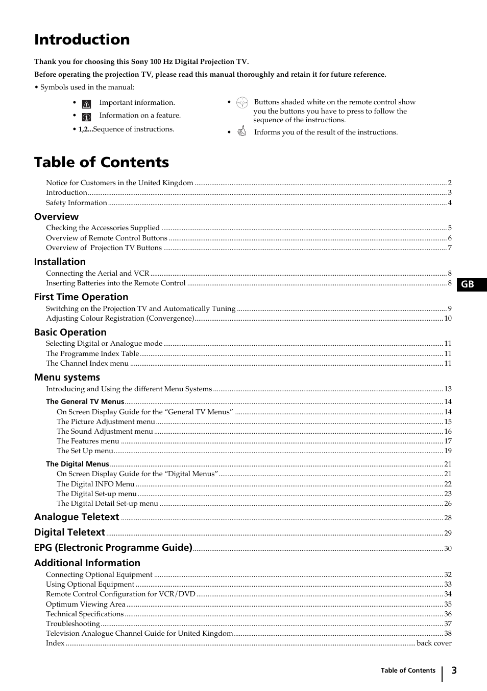 Sony KP-44DX2 User Manual | Page 3 / 40