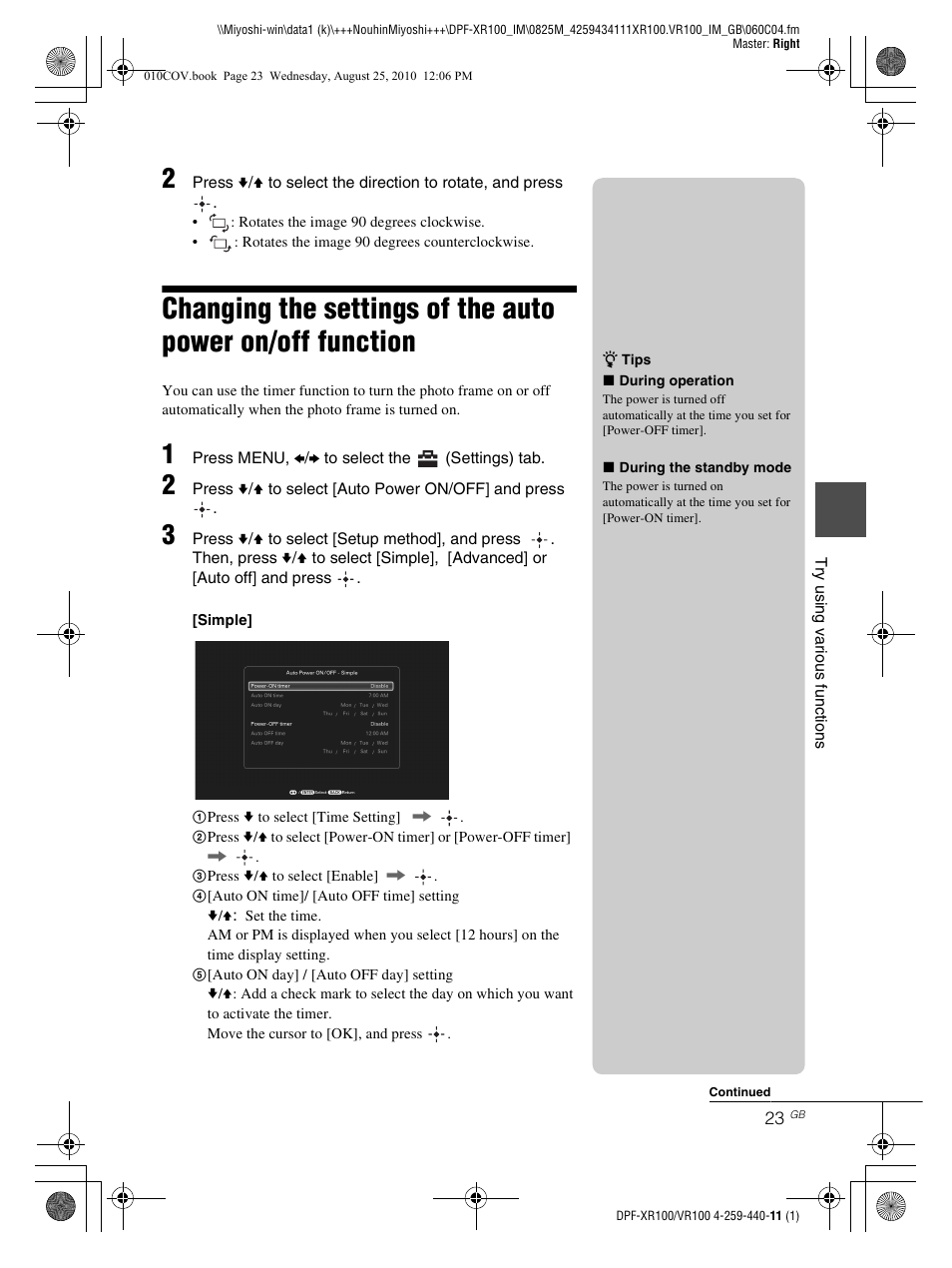 Sony DPF-VR100 User Manual | Page 23 / 40