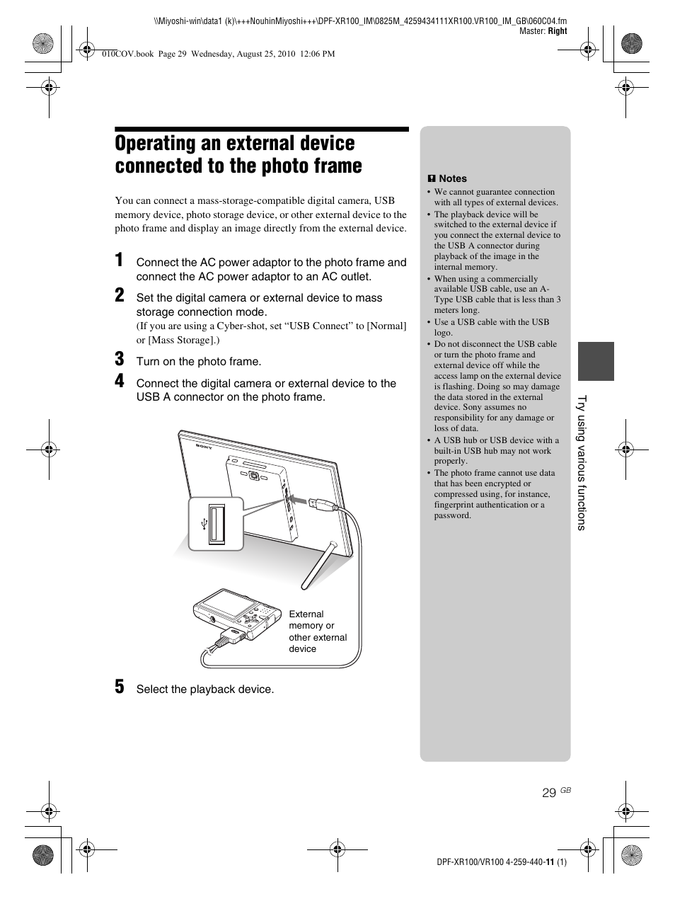 Sony DPF-VR100 User Manual | Page 29 / 40