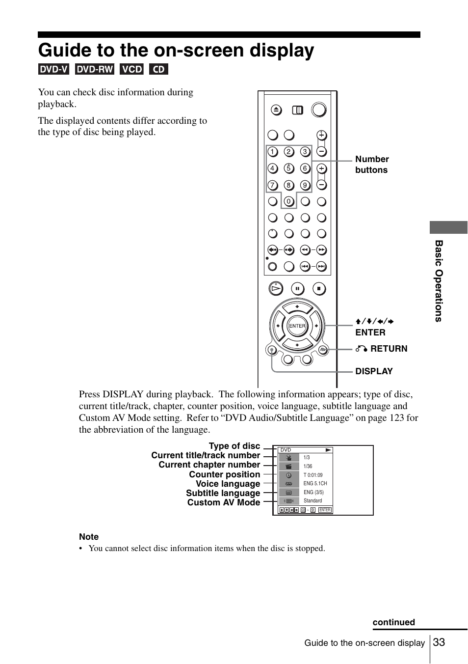 Guide to the on-screen display, 33 g | Sony SLV-D980P User Manual | Page 33 / 124