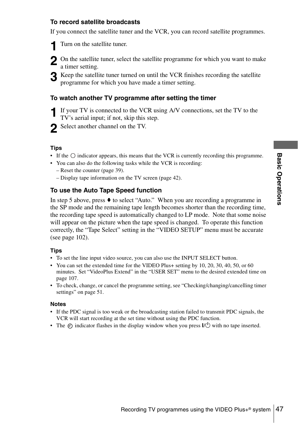 Sony SLV-D980P User Manual | Page 47 / 124