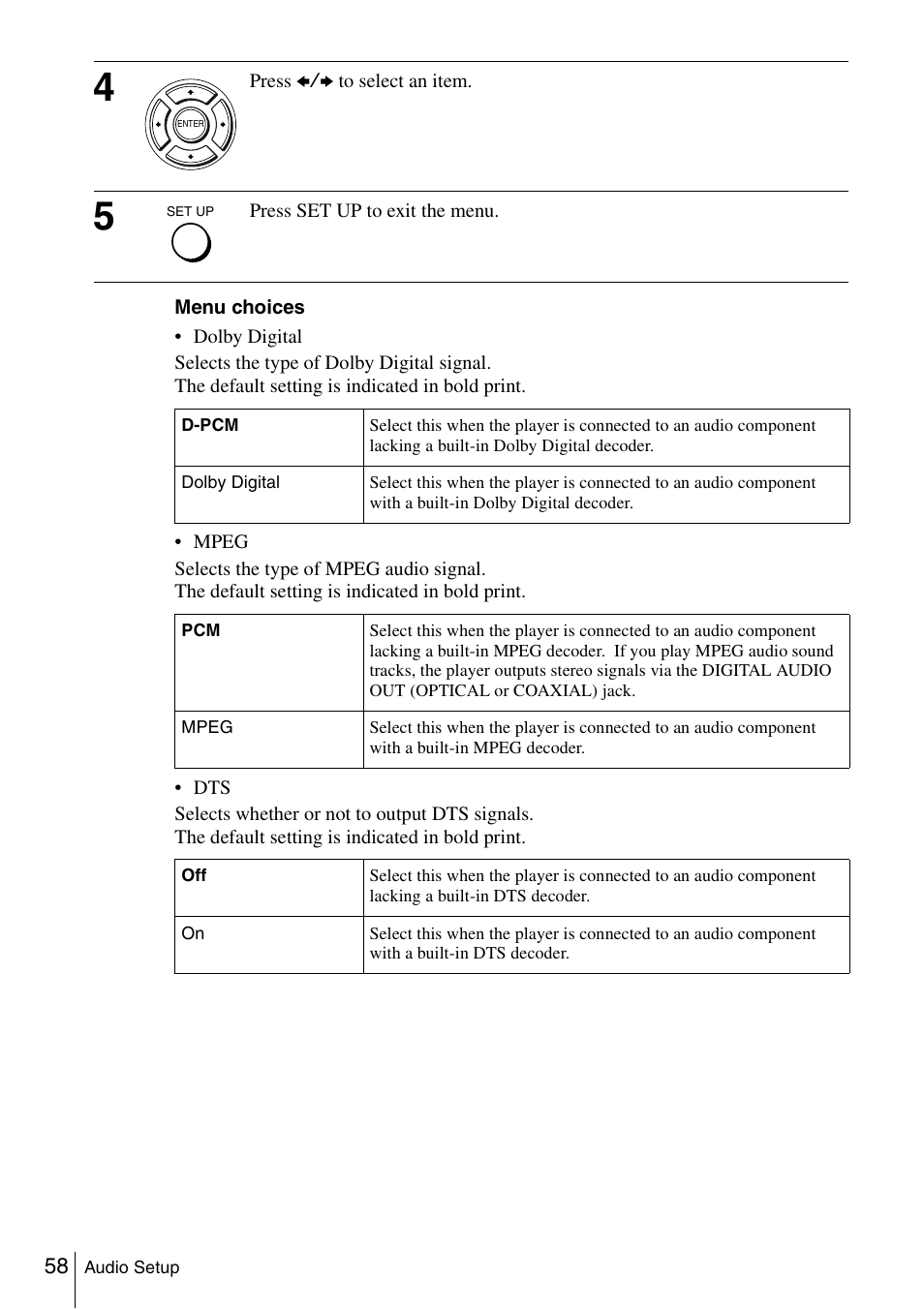 Sony SLV-D980P User Manual | Page 58 / 124