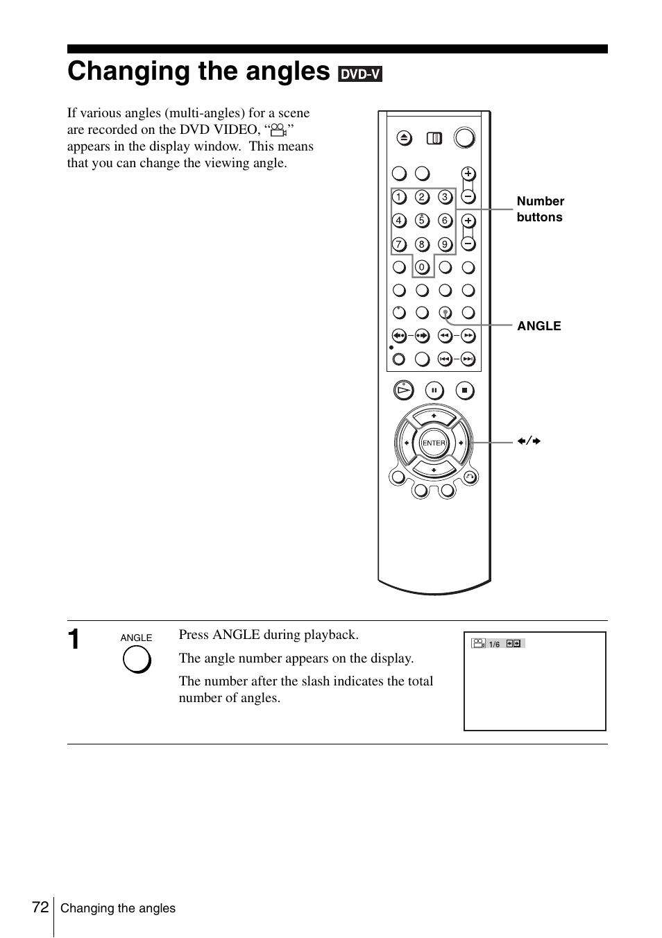 Changing the angles, 72 c | Sony SLV-D980P User Manual | Page 72 / 124