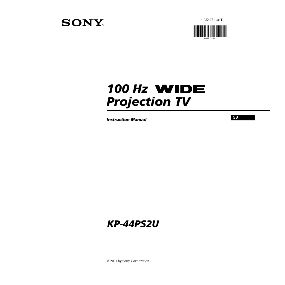 Sony KP-44PS2U User Manual | 35 pages