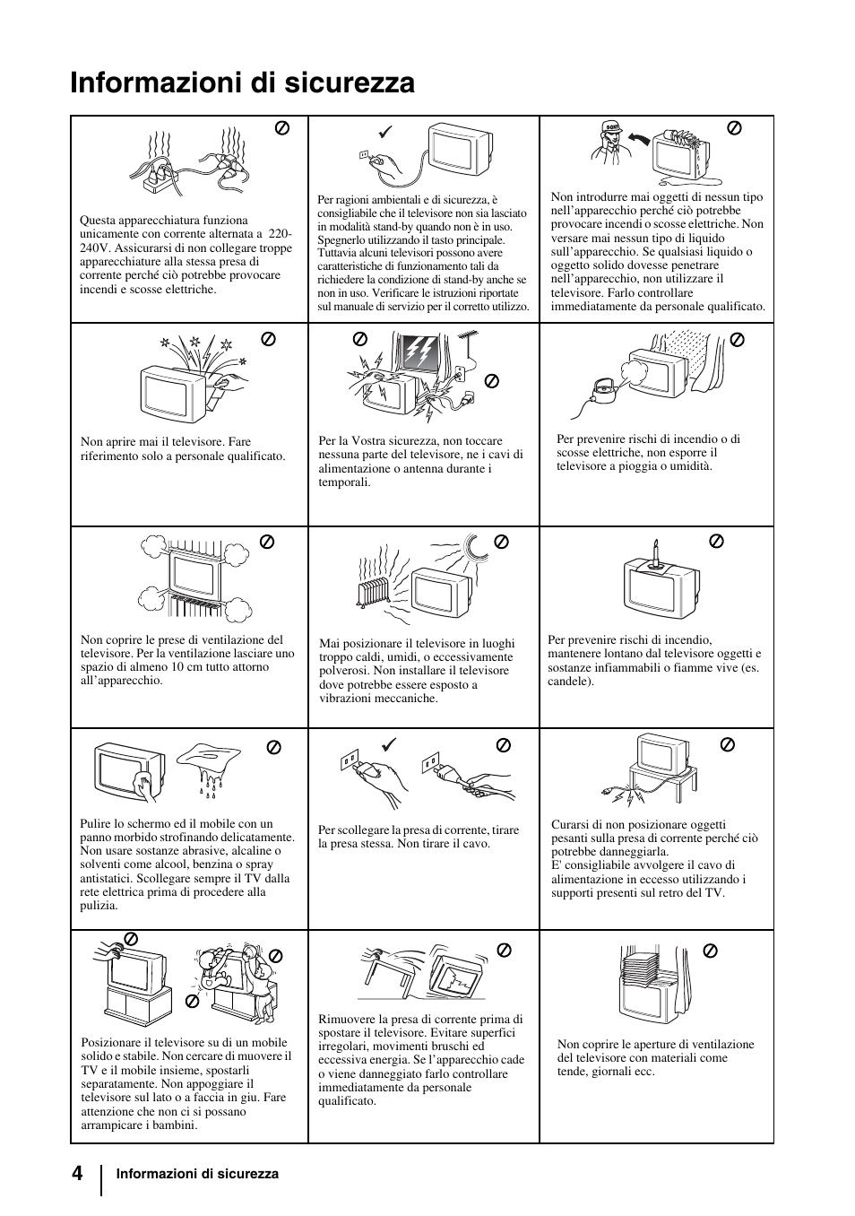 Informazioni di sicurezza | Sony KV-29FQ85E User Manual | Page 85 / 111