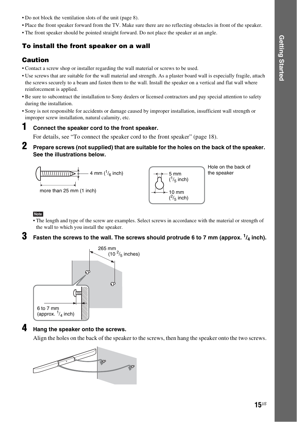 Ge tting star te d | Sony BDV-F7 User Manual | Page 15 / 76