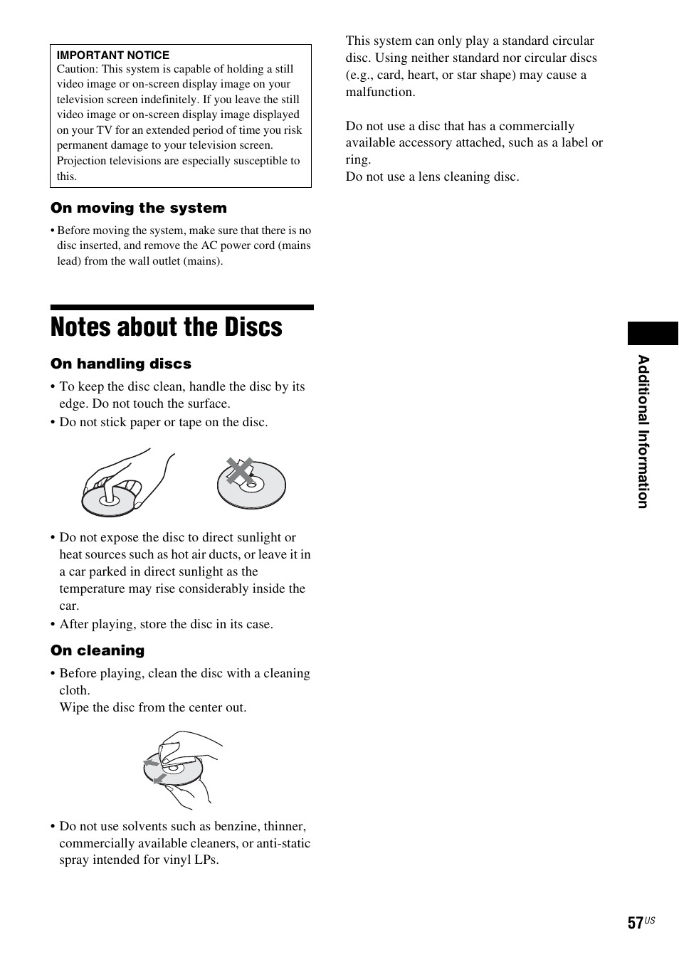 Notes about the discs | Sony BDV-F7 User Manual | Page 57 / 76
