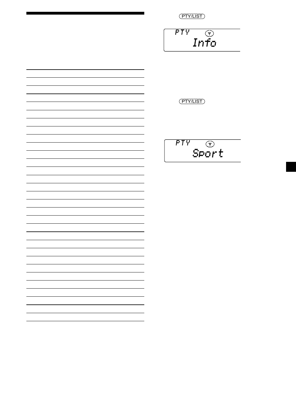 Locating a station by programme type | Sony CDX-C8850R User Manual | Page 19 / 176