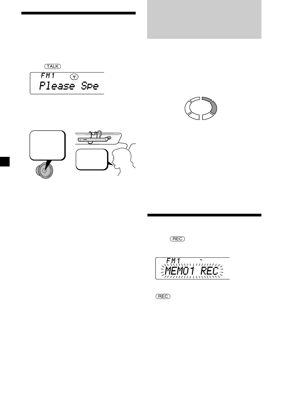 Requesting a registered source, Voice memo, Recording a voice memo | Sony h i ts | Sony CDX-C8850R User Manual | Page 22 / 176