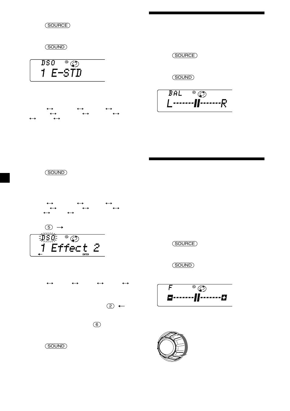 Ajuste del balance (bal), Ajuste del equilibrio entre los altavoces (fad), 26 ajuste del balance (bal) | Sony CDX-C8850R User Manual | Page 70 / 176