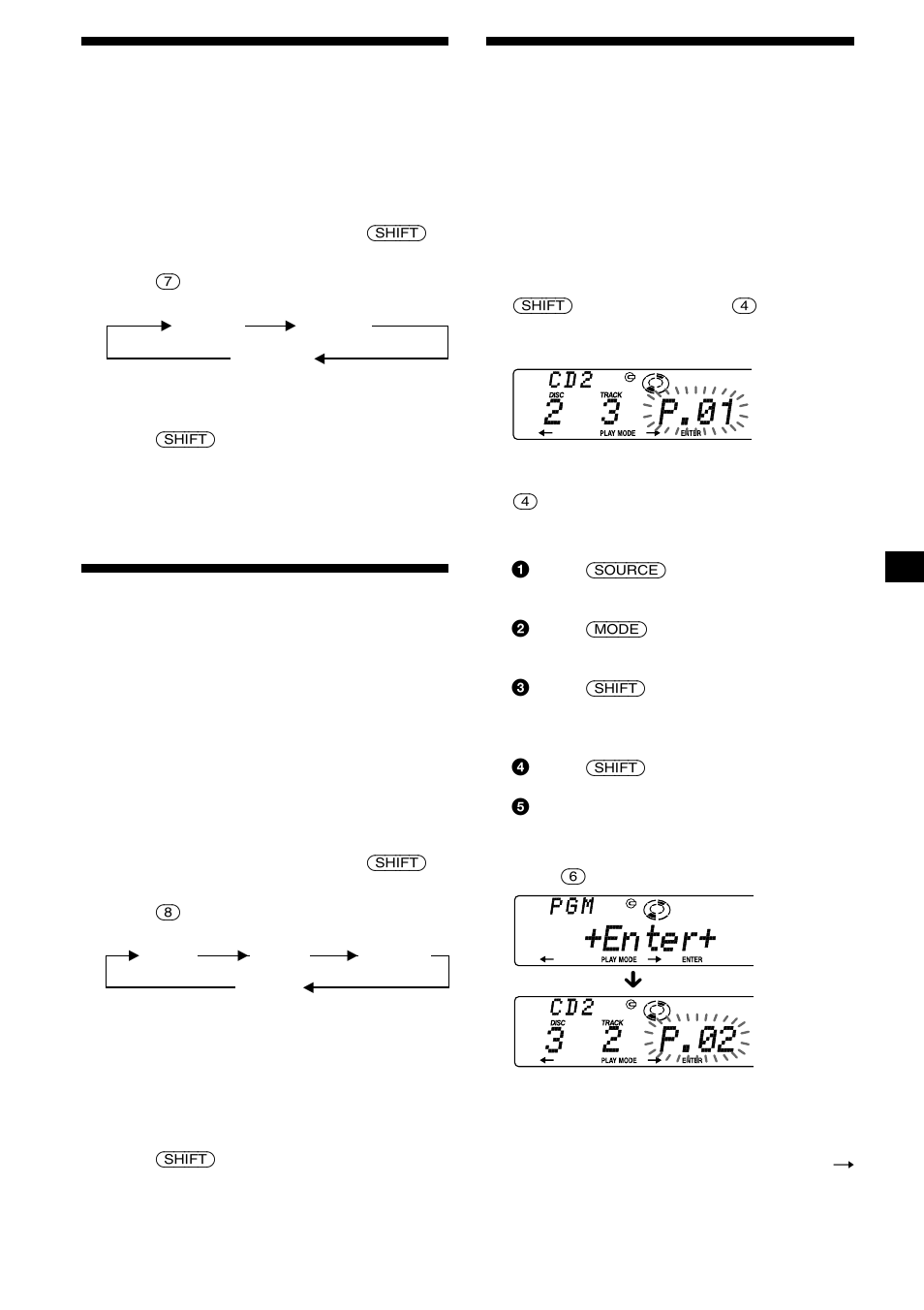 Creación de un programa — memoria de programa, 33 reproducción repetida de temas, Reproducción de temas en orden aleatorio | Creación de un programa | Sony CDX-C8850R User Manual | Page 77 / 176