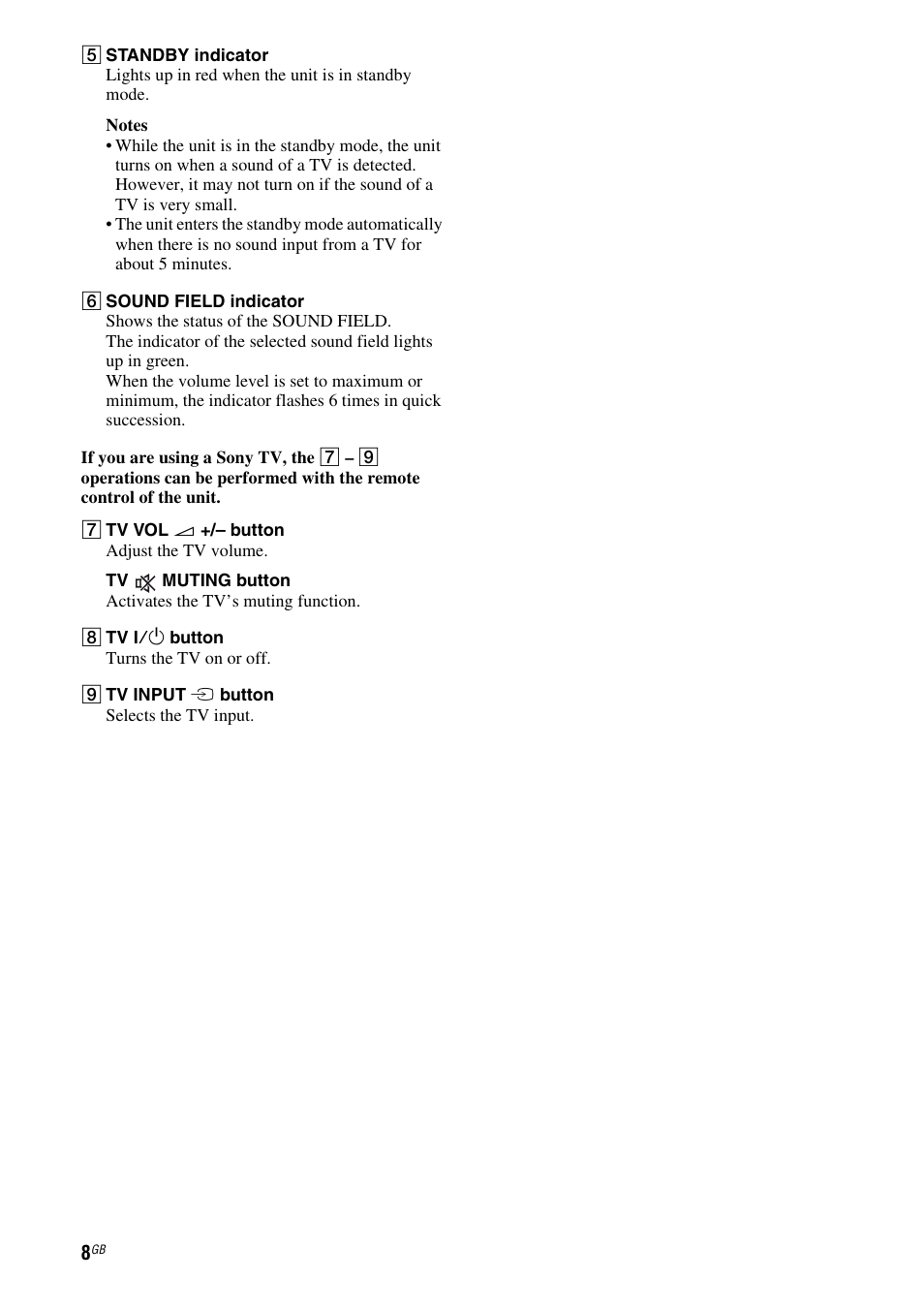 Sony SA-46SE1 User Manual | Page 8 / 20
