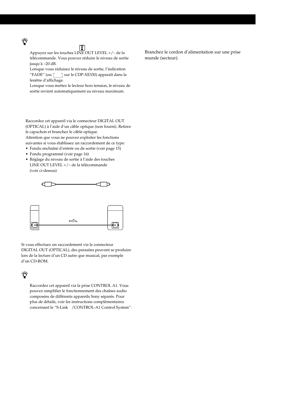 Préparation, Branchement du cordon d’alimentation, Et maintenant | Sony CDP-XE530 User Manual | Page 23 / 56