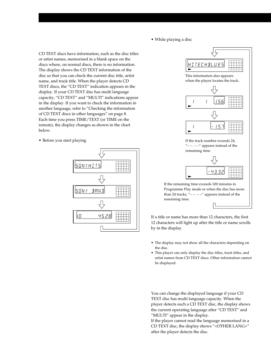 Playing cds, While playing a disc, Press | Sony CDP-XE530 User Manual | Page 8 / 56