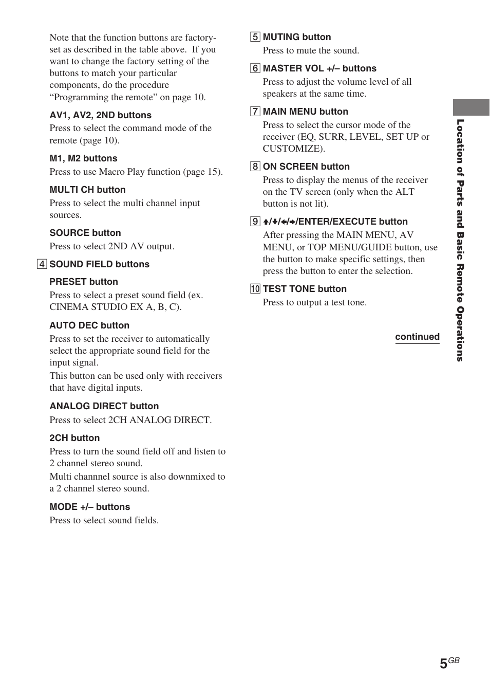 Sony RM-TP504 User Manual | Page 5 / 16