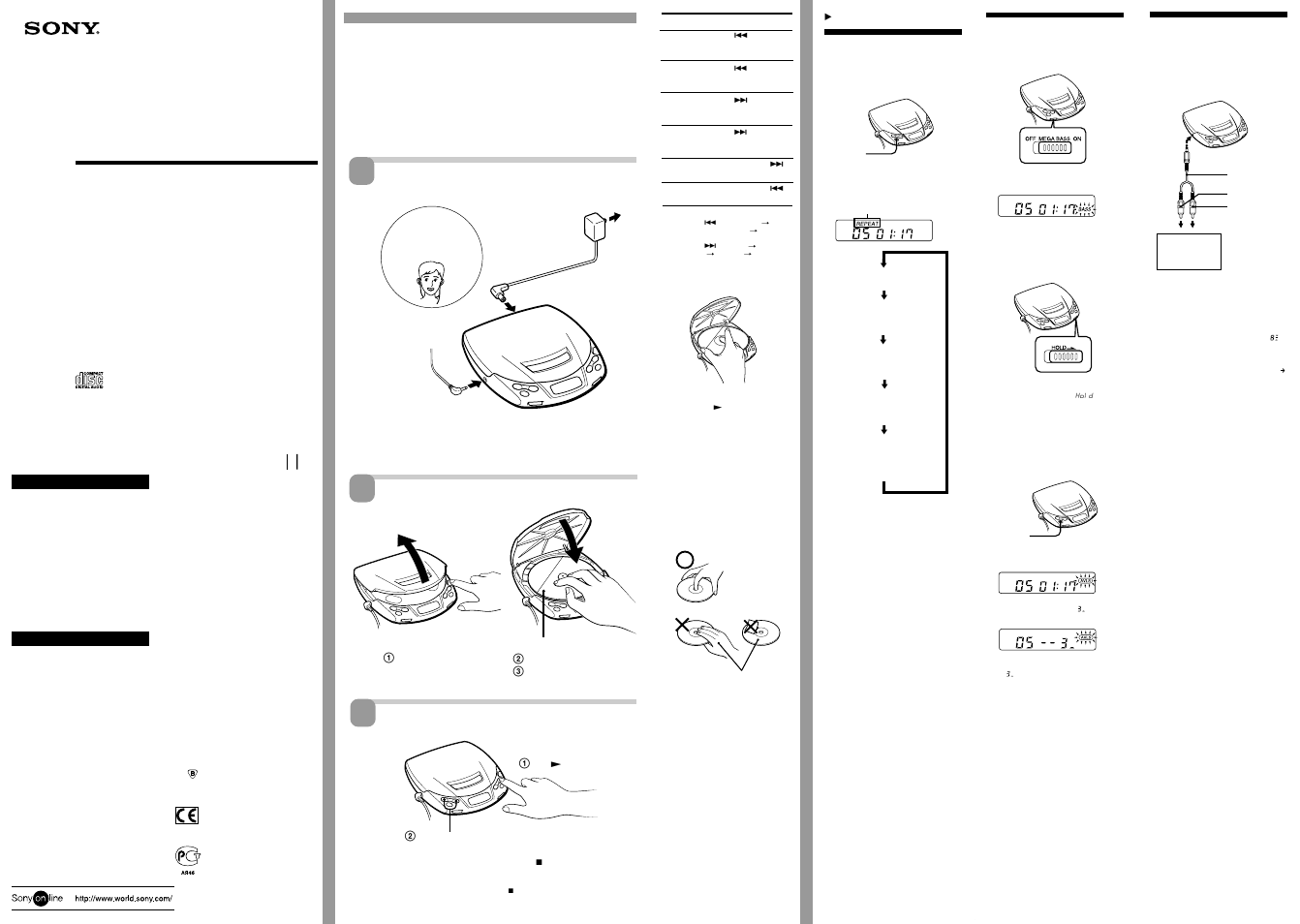 Sony CD Walkman D-193 User Manual | 2 pages