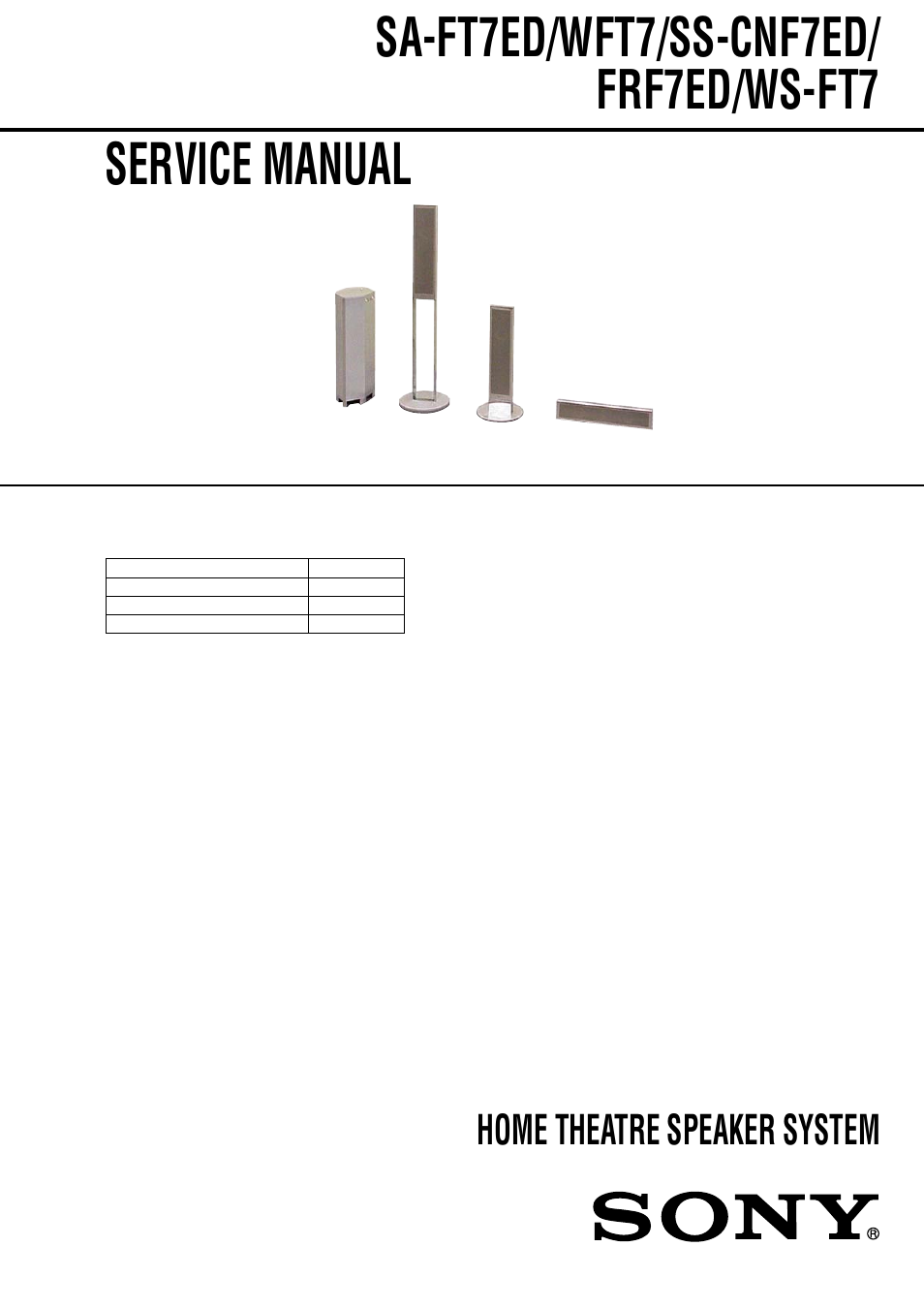 Sony SA-WFT7 User Manual | 48 pages