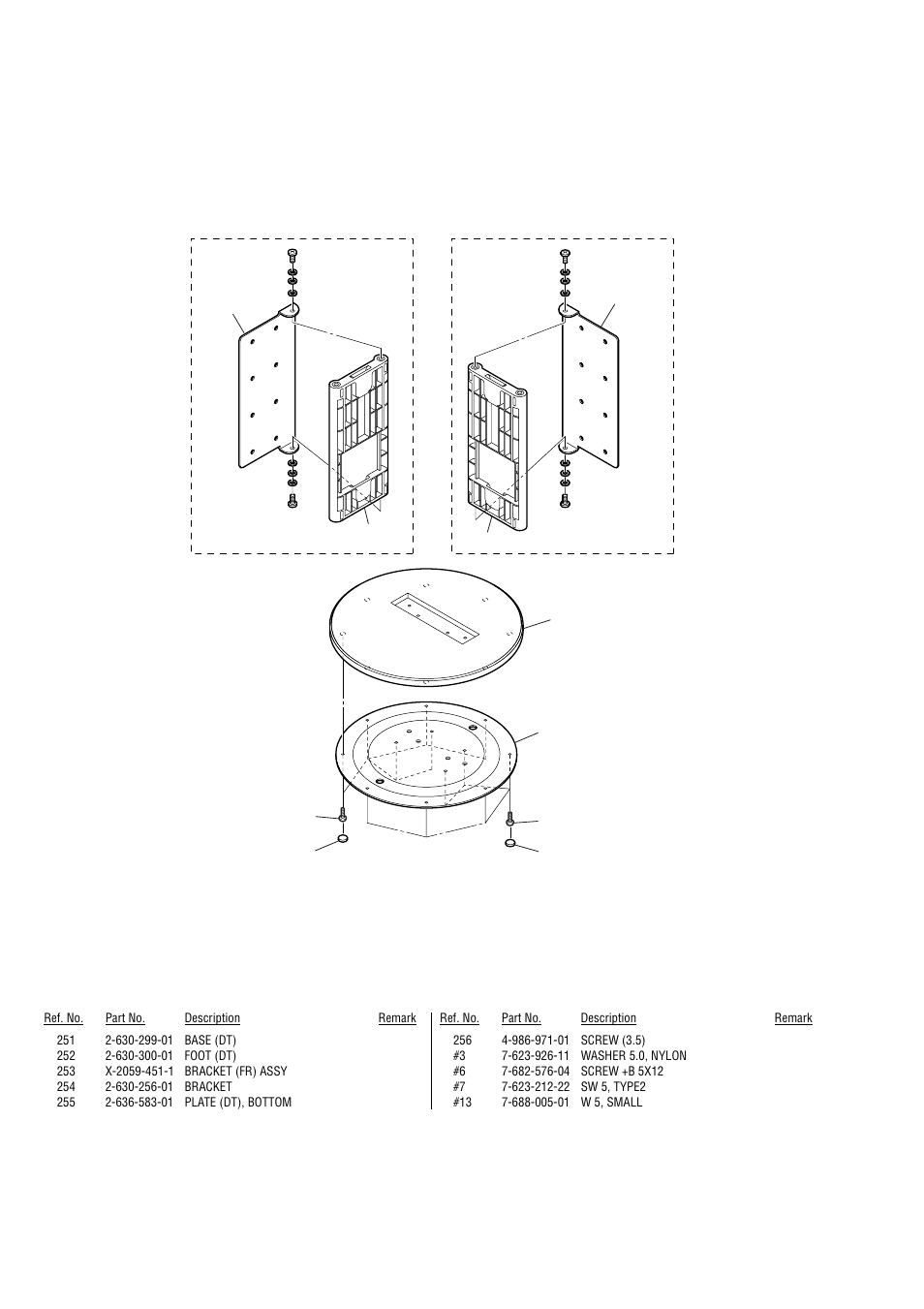 Bracket, base section | Sony SA-WFT7 User Manual | Page 26 / 48