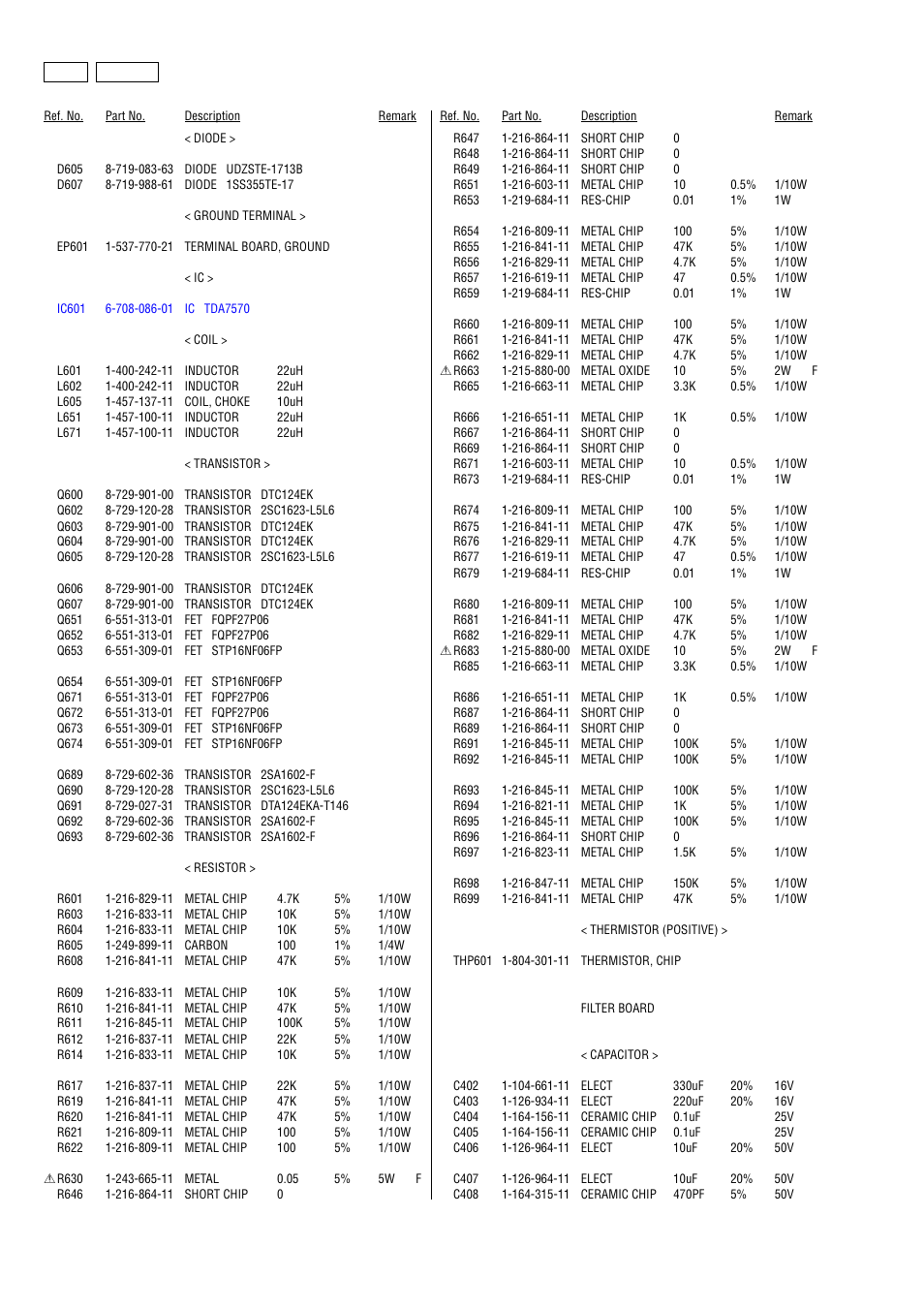 Filter, Amp filter | Sony SA-WFT7 User Manual | Page 28 / 48