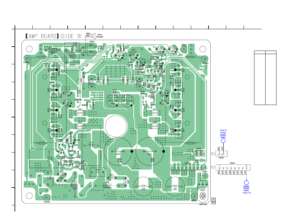 Printed wiring board-amp section (2/2), Amp board, Cn602 | Sony SA-WFT7 User Manual | Page 40 / 48