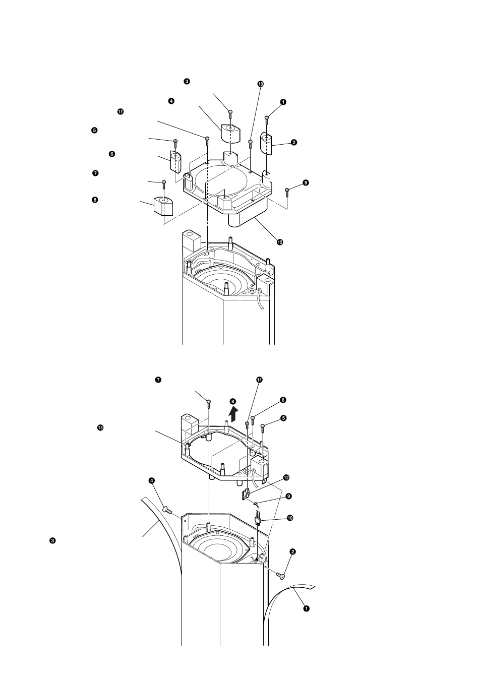 Bottom cover (b) assy, Input board | Sony SA-WFT7 User Manual | Page 8 / 48