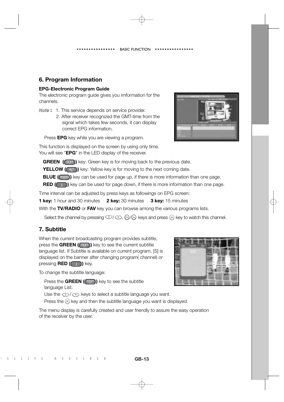 Program information, Subtitle | Sony MF68-00258A User Manual | Page 15 / 35
