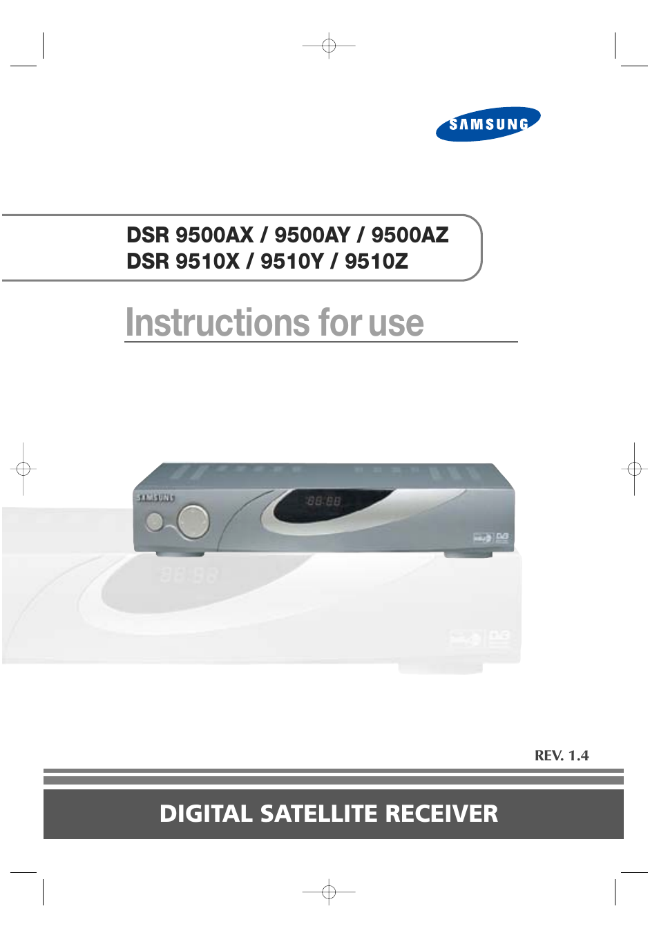 Instructions for use, Digital satellite receiver | Sony MF68-00258A User Manual | Page 2 / 35