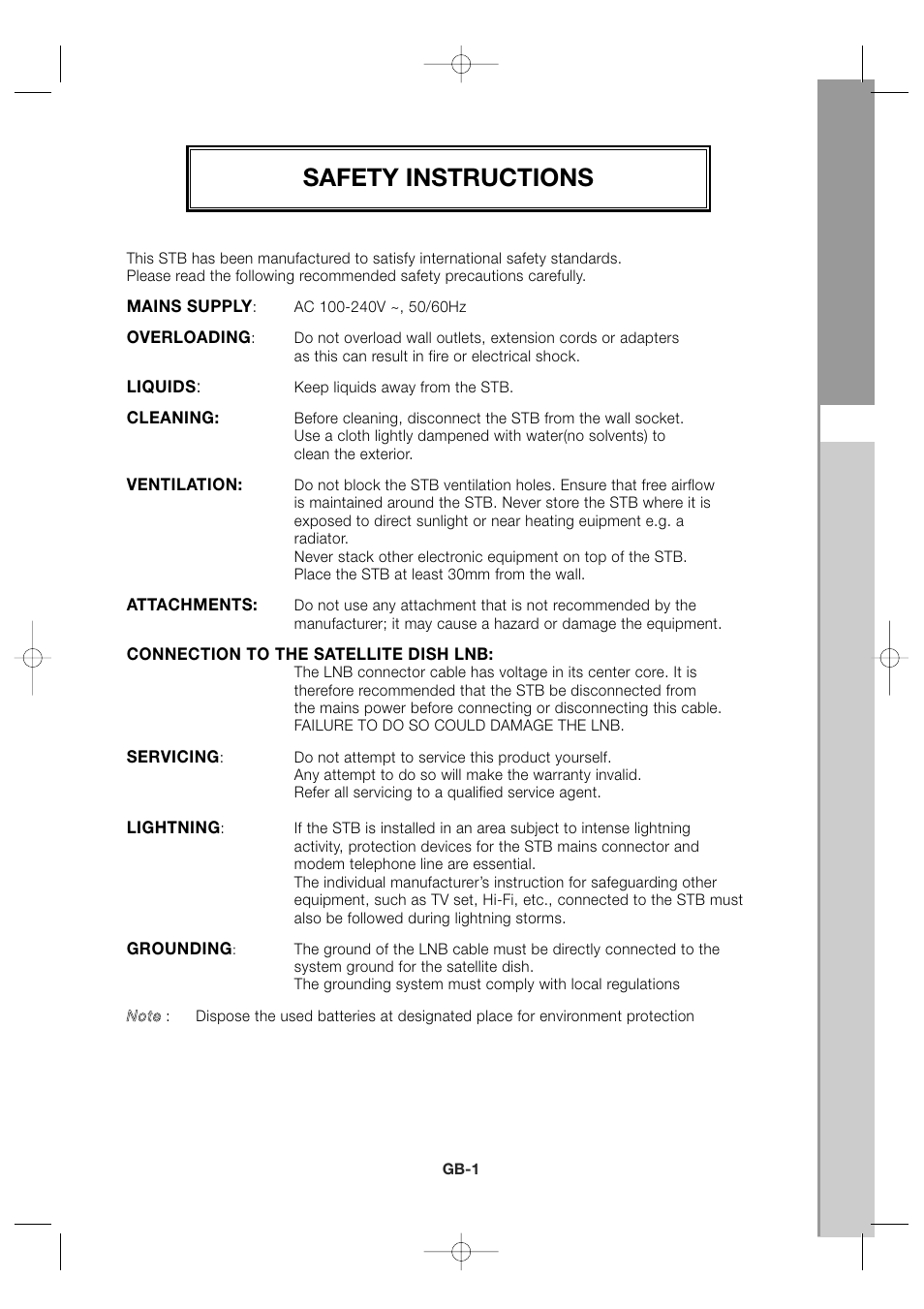 Safety instructions | Sony MF68-00258A User Manual | Page 3 / 35