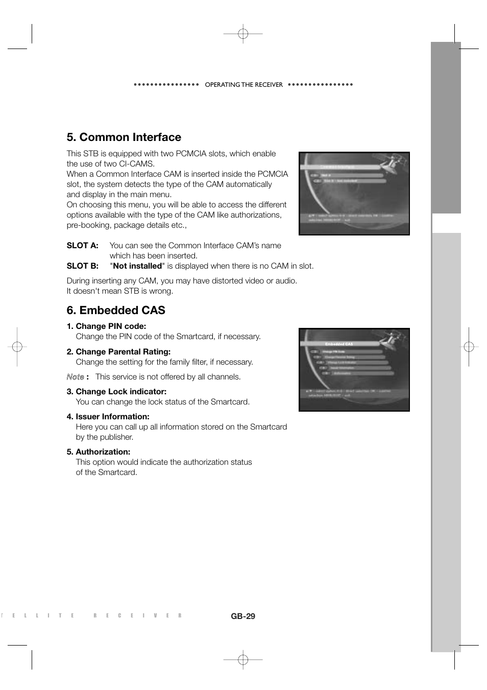 Common interface, Embedded cas | Sony MF68-00258A User Manual | Page 31 / 35