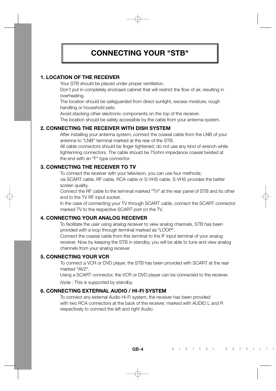 Connecting your "stb | Sony MF68-00258A User Manual | Page 6 / 35