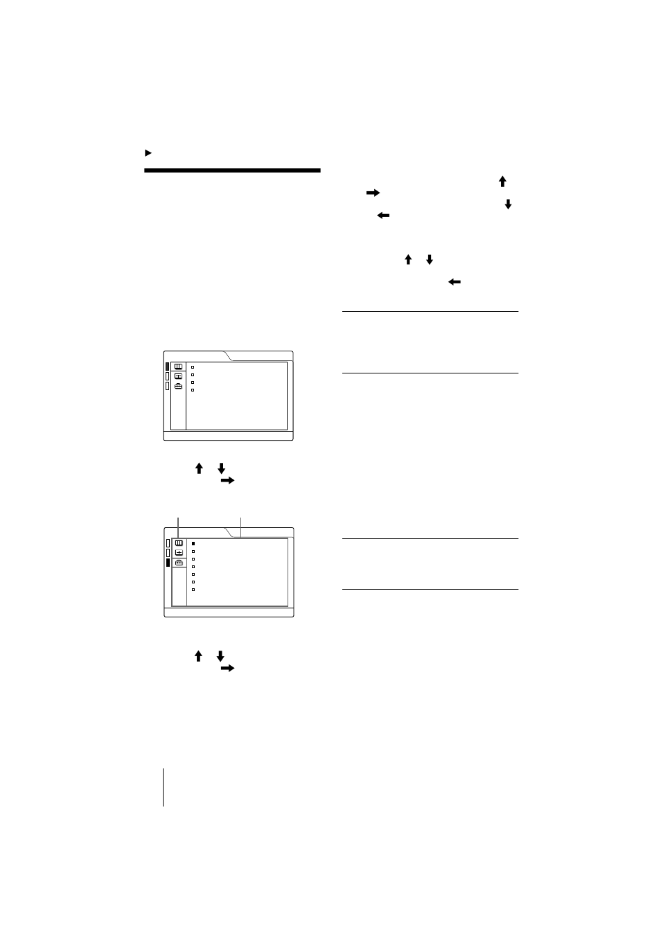 Adjustments and settings using the menu, Using the menu | Sony VPL-CS2 User Manual | Page 26 / 128