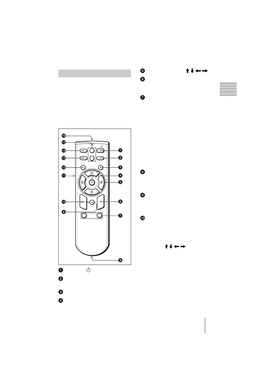 Télécommande | Sony VPL-CS2 User Manual | Page 53 / 128