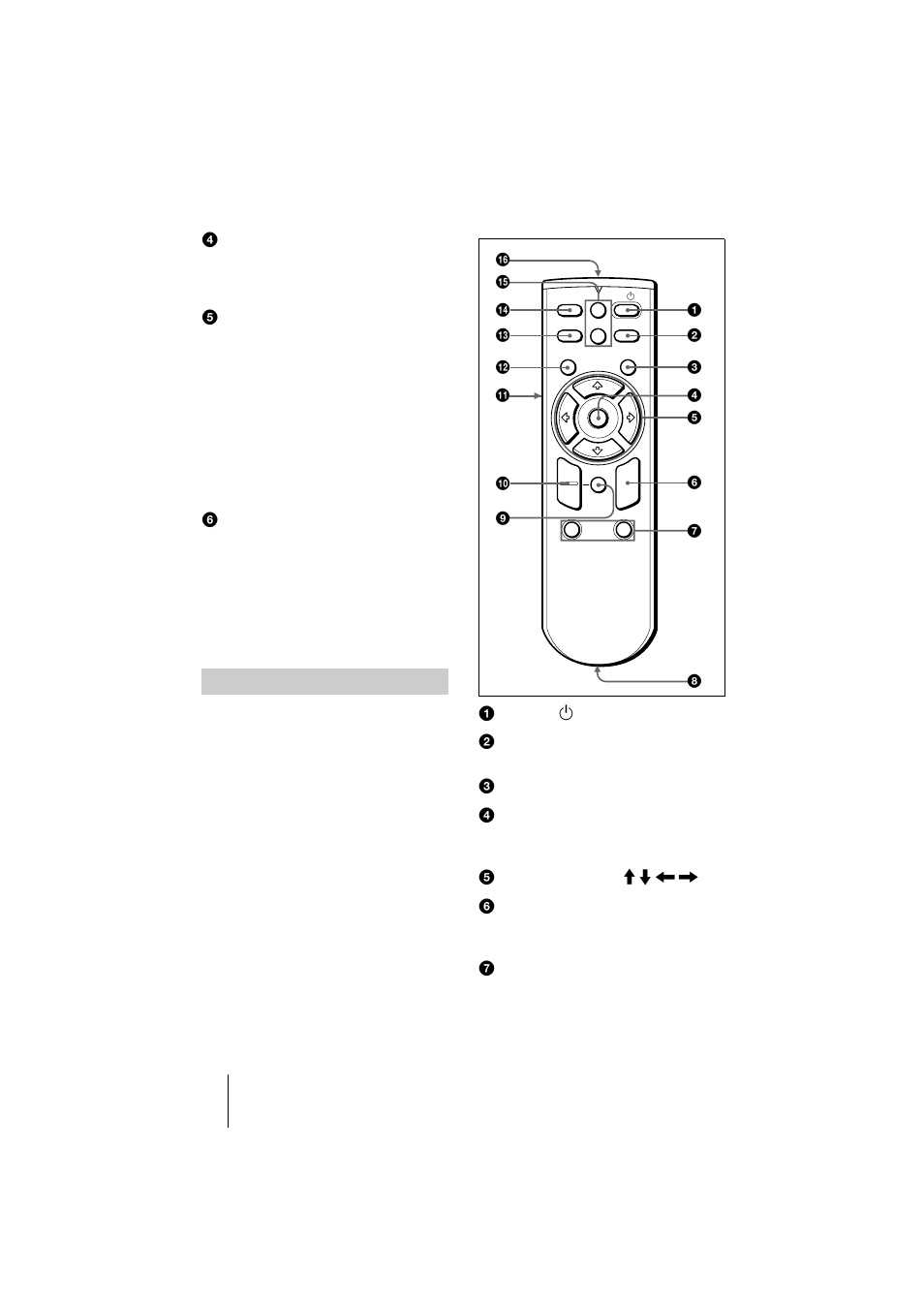 Mando a distancia | Sony VPL-CS2 User Manual | Page 94 / 128