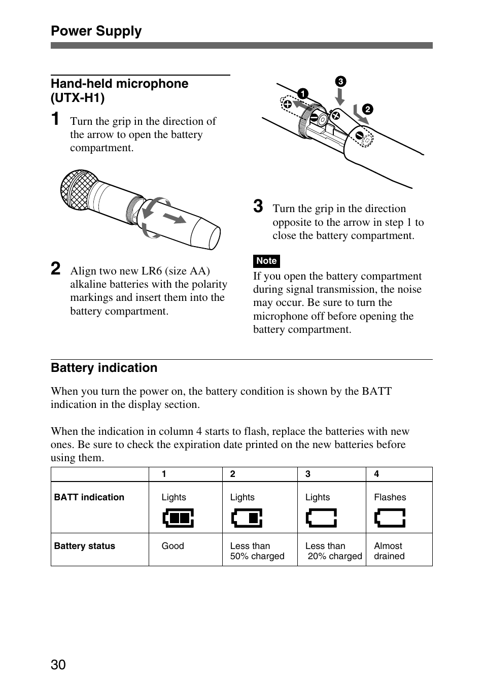 Power supply 30 | Sony UPW-C1/C2 User Manual | Page 30 / 52