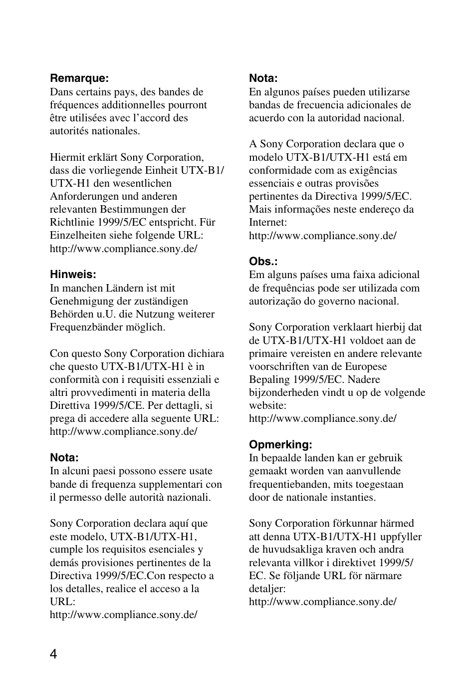 Sony UPW-C1/C2 User Manual | Page 4 / 52