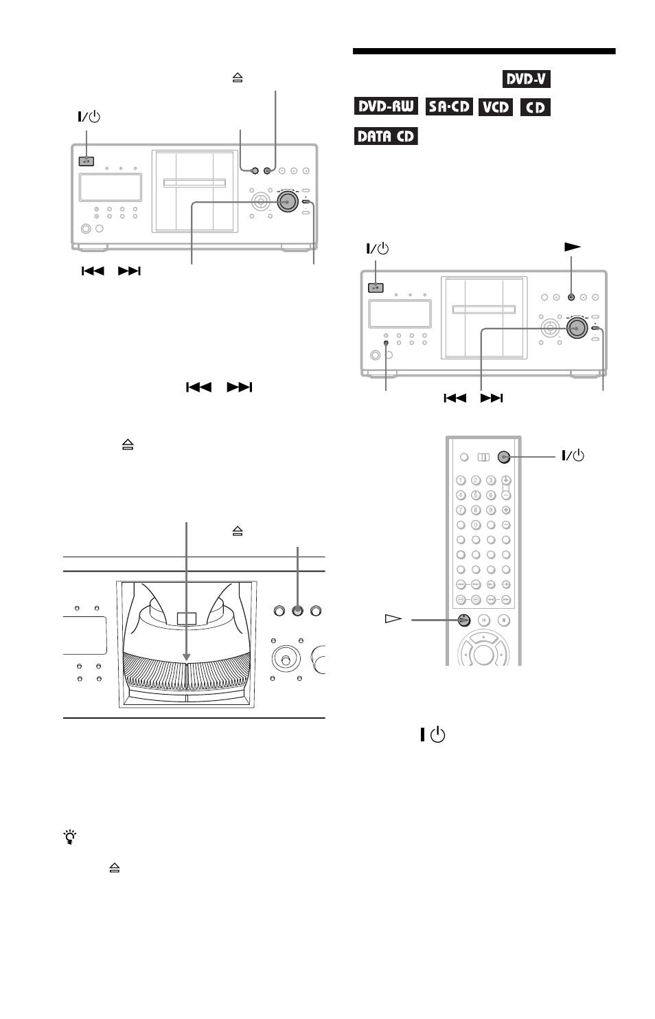 Playing discs, N (34), Cator (34 | Sony DVP-CX777ES User Manual | Page 34 / 108