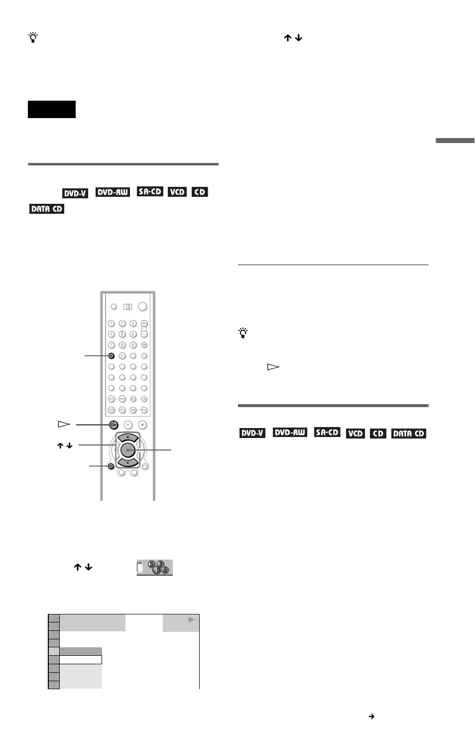 N (47, Playing in random order (shuffle play), Playing repeatedly (repeat play) | Sony DVP-CX777ES User Manual | Page 47 / 108