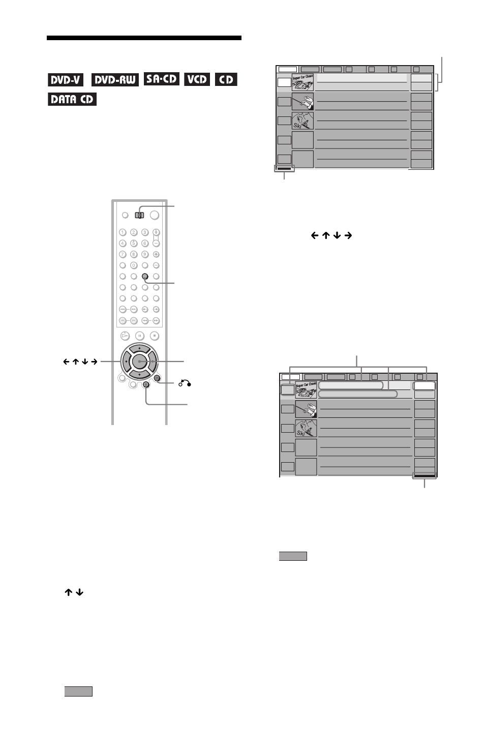 Sorting discs (sort mode), Sorting discs, Sort mode) | Press, Press enter | Sony DVP-CX777ES User Manual | Page 58 / 108