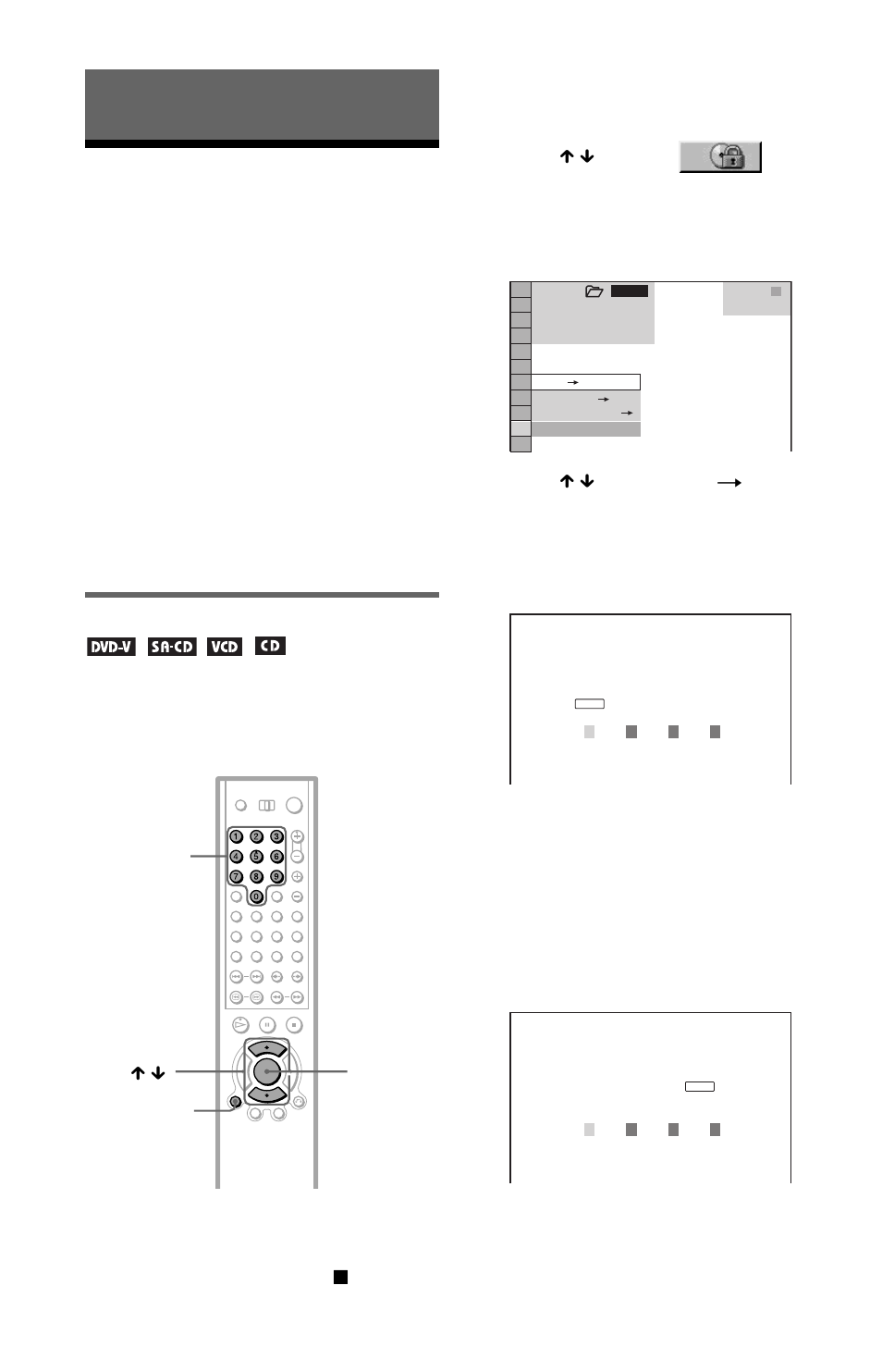 Using various additional functions, Locking discs (custom parental control, Parental control) | Locking discs, Custom parental control, Custom parental control, parental control) | Sony DVP-CX777ES User Manual | Page 80 / 108