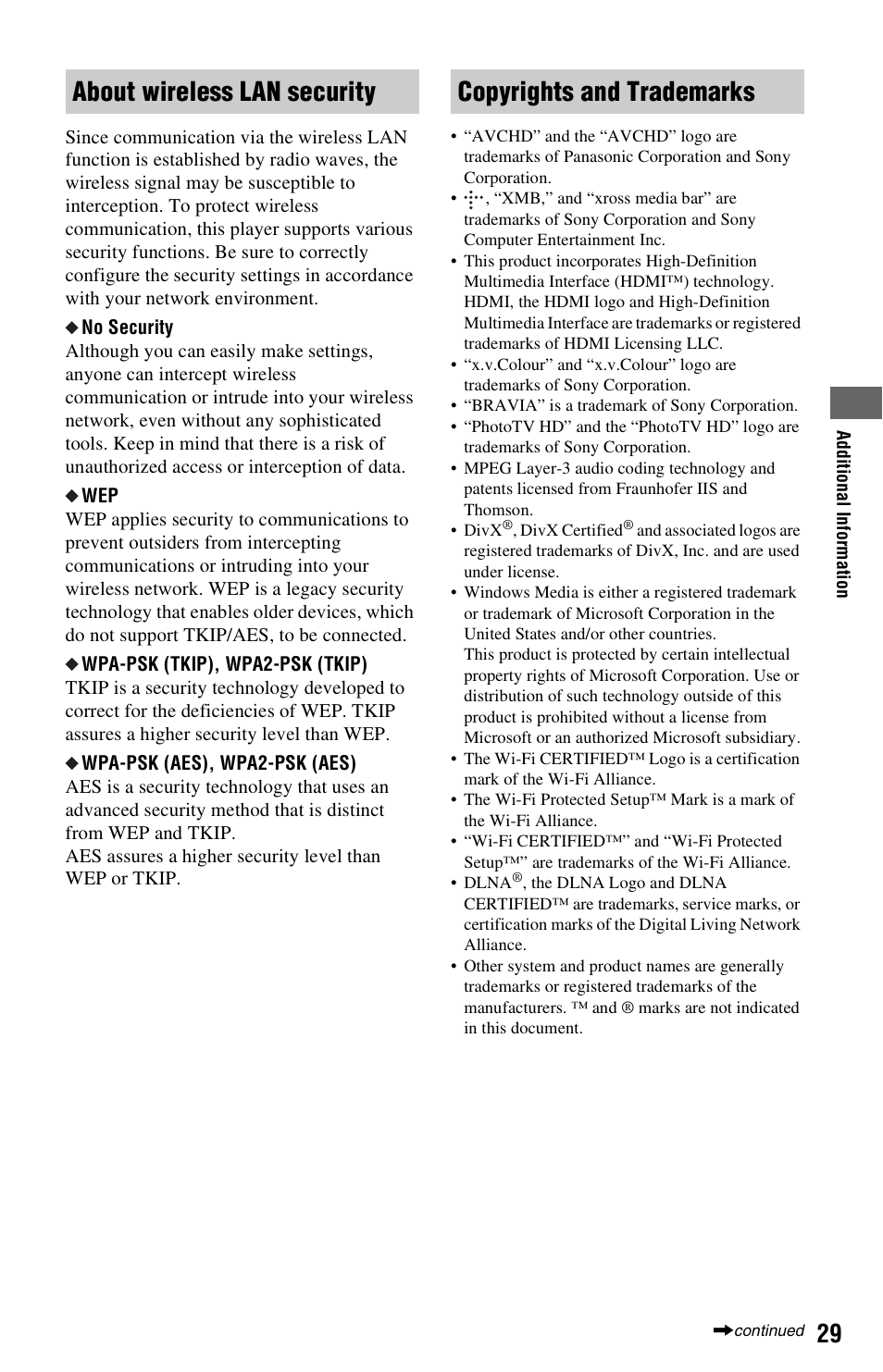 Sony SMP-N100 User Manual | Page 29 / 31