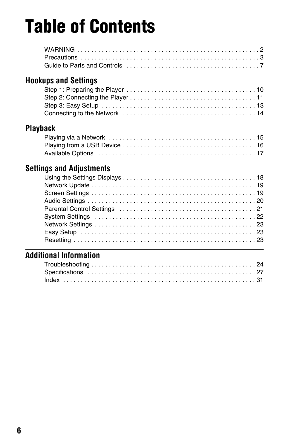 Sony SMP-N100 User Manual | Page 6 / 31